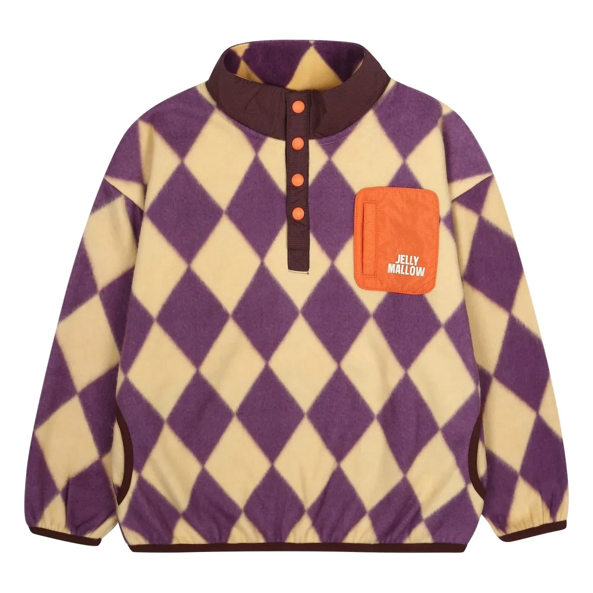 जेली मैलो - डायमंड पैटर्न स्वेटशर्ट | पीला