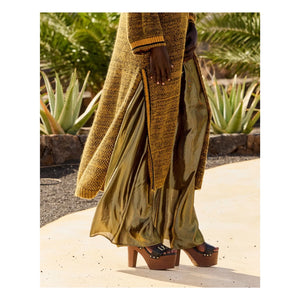 Mes Demoiselles - लियोन मैटेलिक पैंट | कार्बन