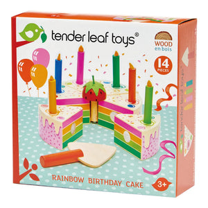 Tender Leaf Toys - लकड़ी का इंद्रधनुष जन्मदिन का केक