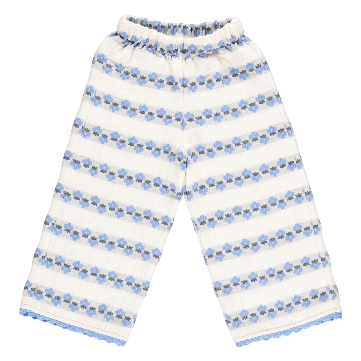 Bebe Organic - Scilla पुष्प प्रिंट पैंट | नीला