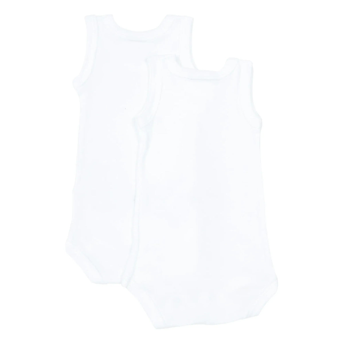 Petit Bateau - 2'li Organik Pamuk Kolsuz Bebek Tulumları | Beyaz