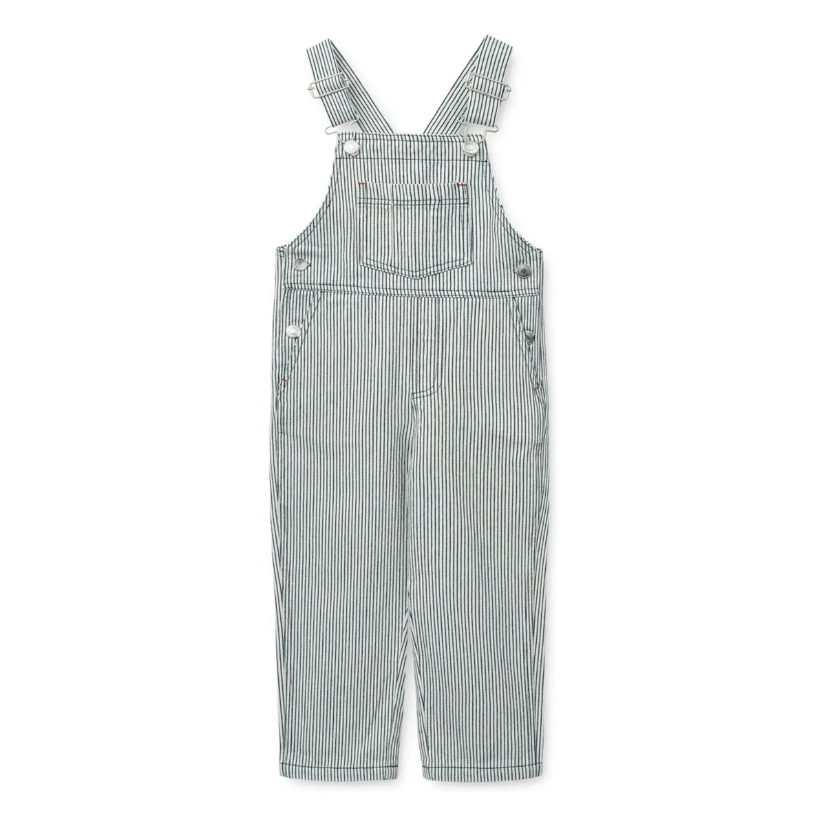 Liewood - Delani धारीदार डेनिम डंगरी | नेवी ब्लू