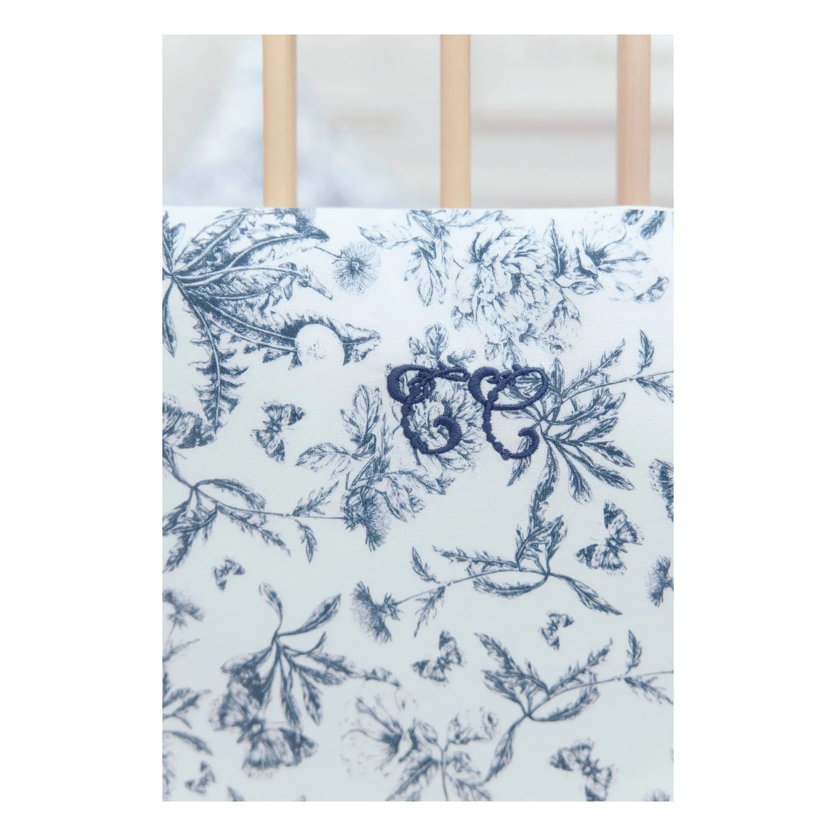 Tartine et Chocolat - Toile de Jouy बेड बंपर | नेवी ब्लू