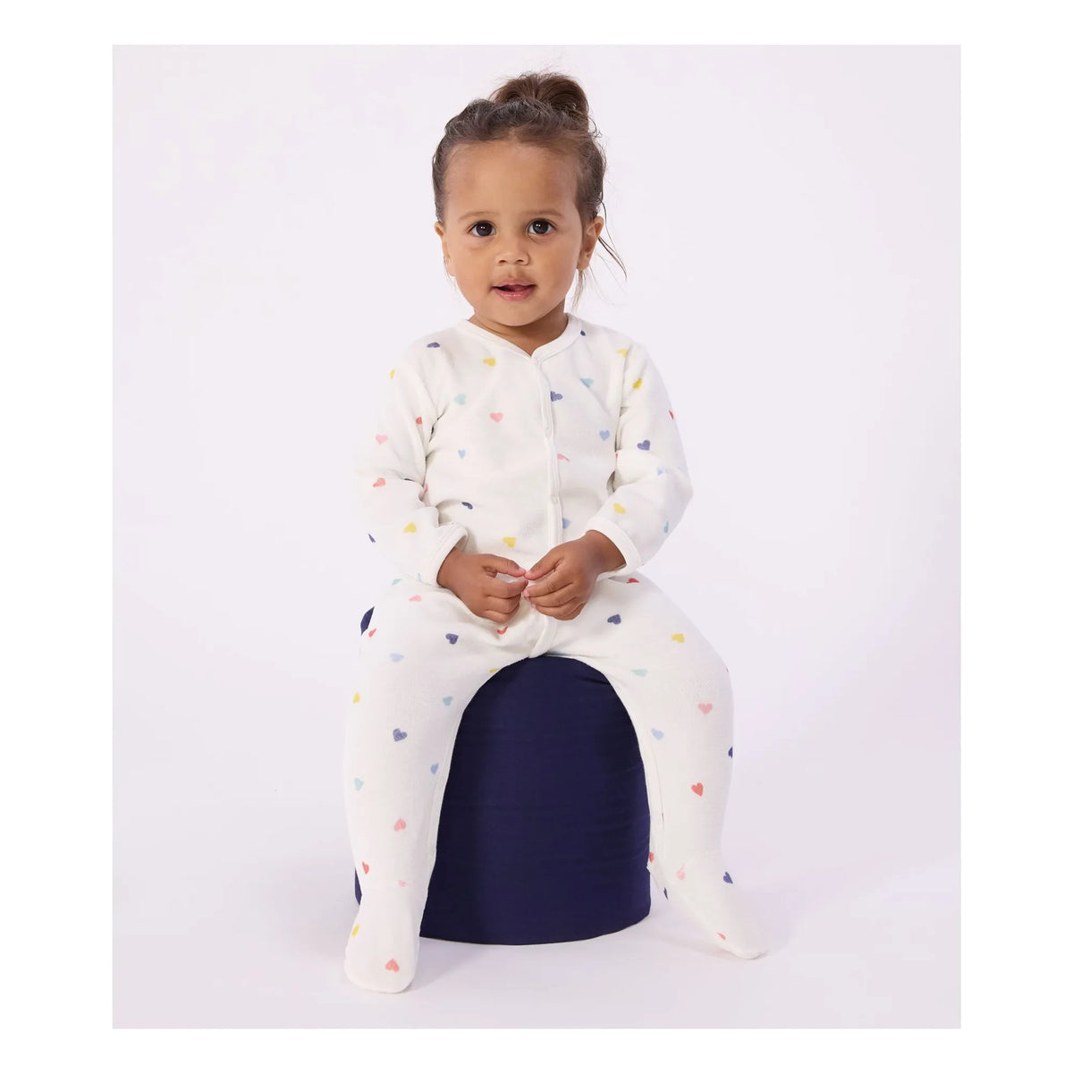 Petit Bateau - Dors Bien हर्ट्स वेलवेट पजामा | सफेद