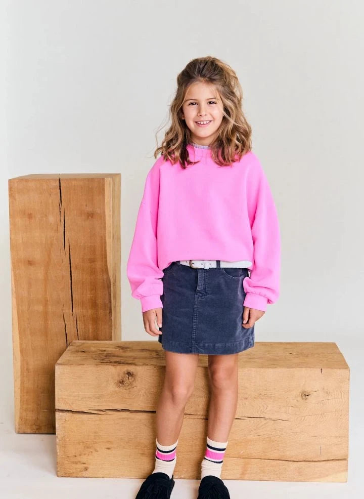 AO76 - Violetta geri dönüştürülmüş pamuklu sweatshirt | Floresan pembe
