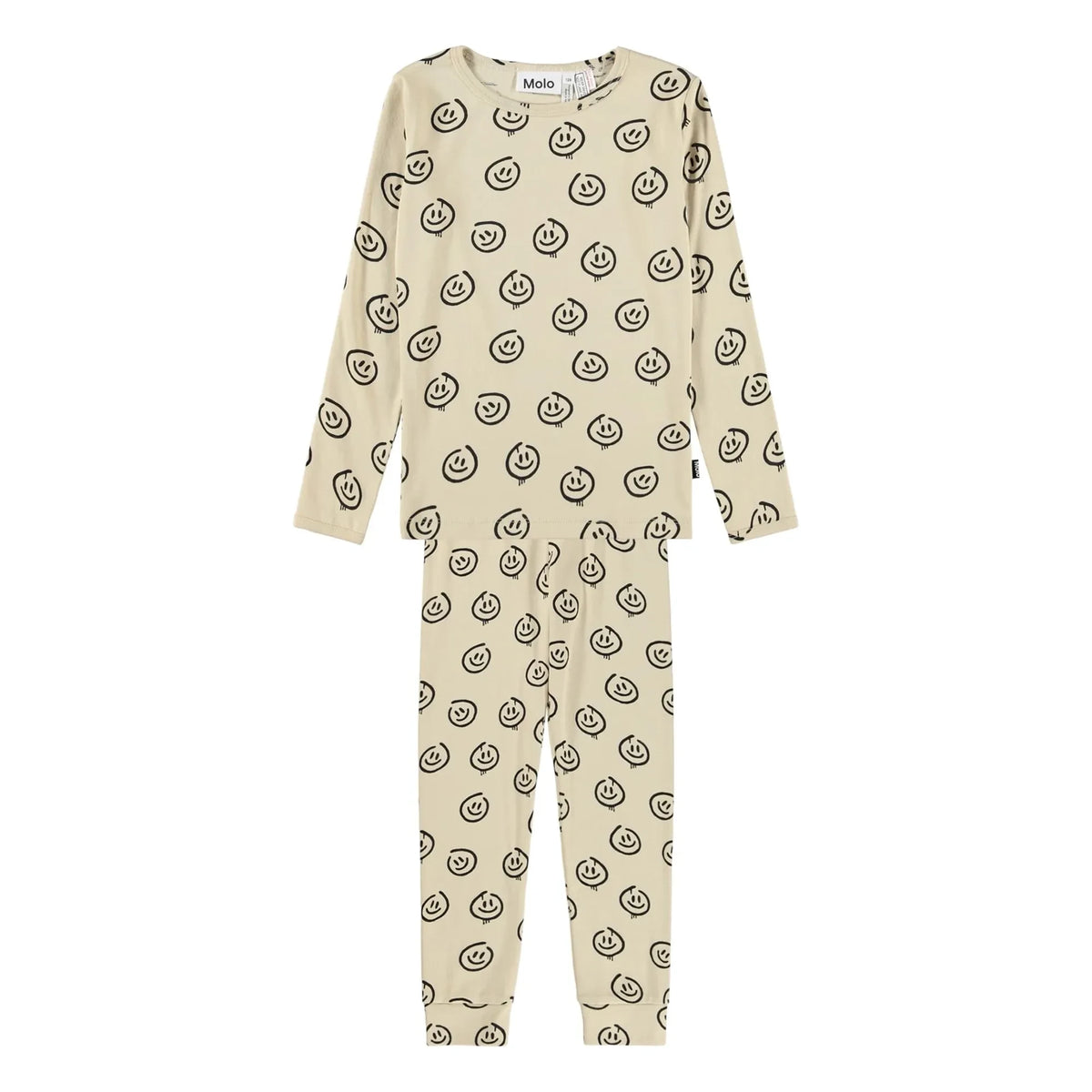 Molo - Lue Smiley organik pamuklu pijama | Soluk sarı