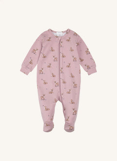 Petit Lem - Puantiyeli Ayaklı Modal ve Organik Pamuktan Pijama | Mürdüm