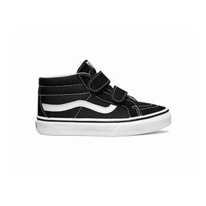 Vans - SK8-Mid Reissue लेदर वेल्क्रो स्नीकर्स | काला