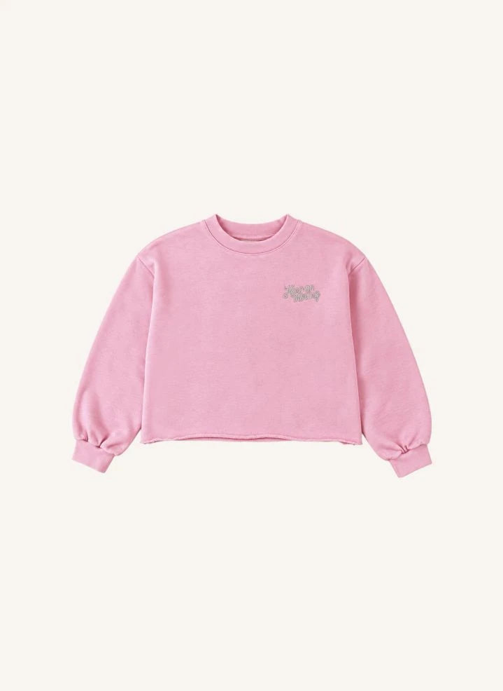 Smallable Kid - Plum "Keep On Moving" Organik Pamuklu Sweatshirt | Soluk Pembe
