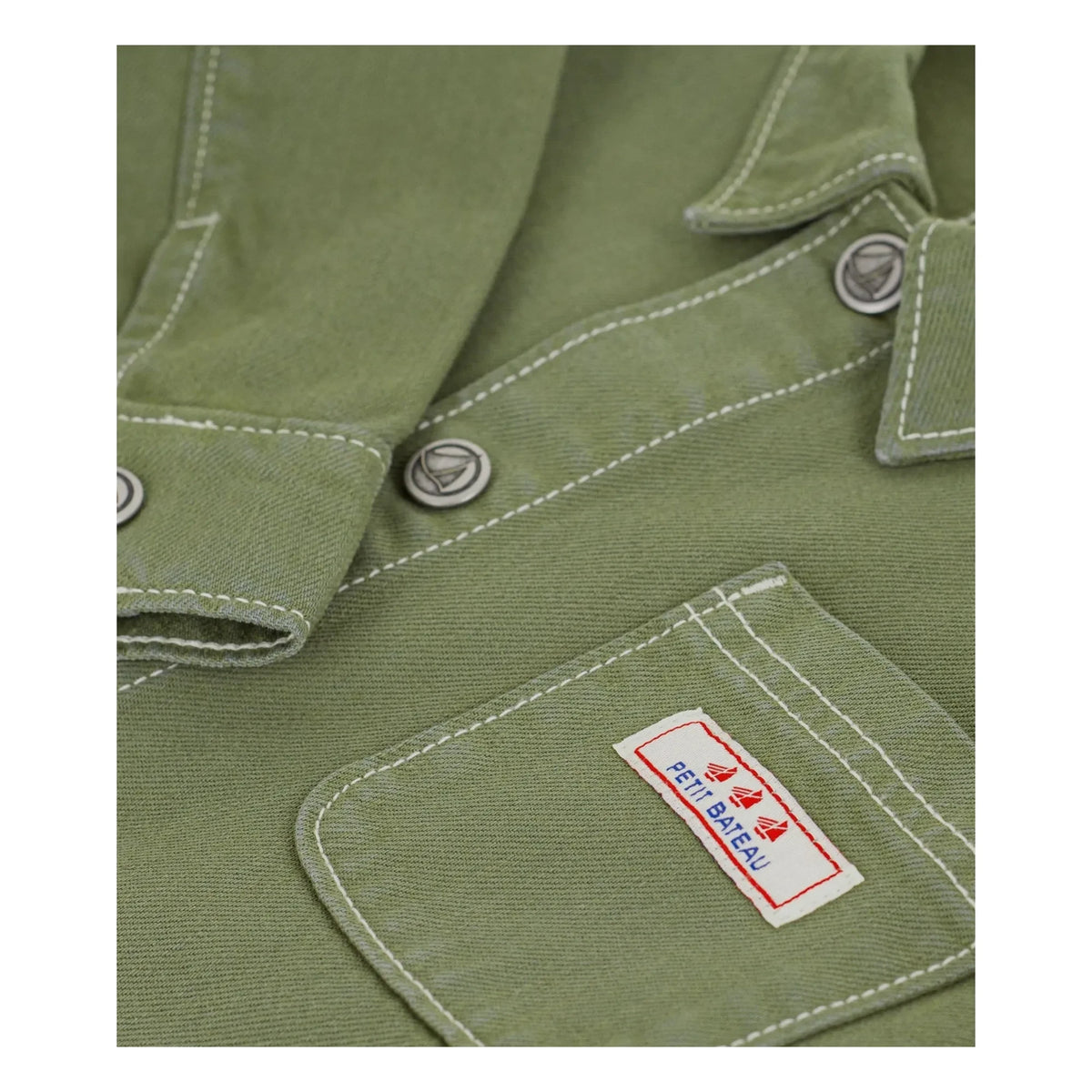 पेटीट बैटो - डेनिम ऑर्गेनिक कॉटन जैकेट | खाकी