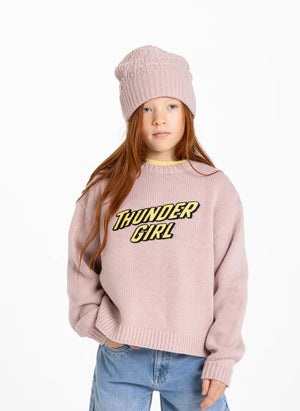 Hundred Pieces - Lacy Thunder Girl Merinos Yün Kazak | Açık Pembe