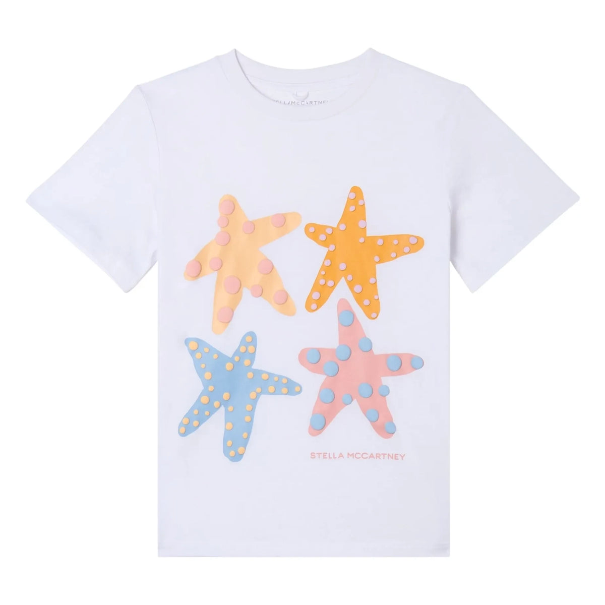 Stella McCartney Kids - Etoiles de Mer ऑर्गेनिक कॉटन टी-शर्ट | सफ़ेद
