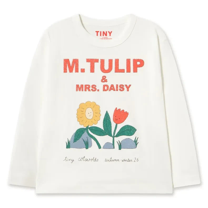 Tinycottons - M.Tulip ऑर्गेनिक कॉटन टी-शर्ट | सफ़ेद