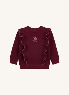 Petit Bateau - PB fırfırlı sweatshirt | Bordo