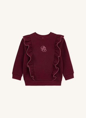 Petit Bateau - PB fırfırlı sweatshirt | Bordo