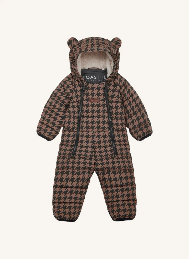 Töastie - Su Geçirmez Houndstooth Cloud Ceket Geri Dönüştürülmüş Elyaflardan Üretilmiştir | Kahverengi