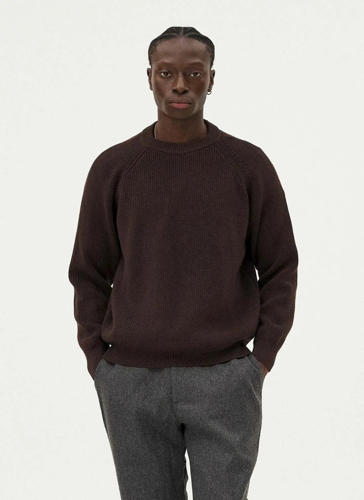 Noyoco - Oslo Sweater Merinos yün ve organik pamuk | Kahverengi