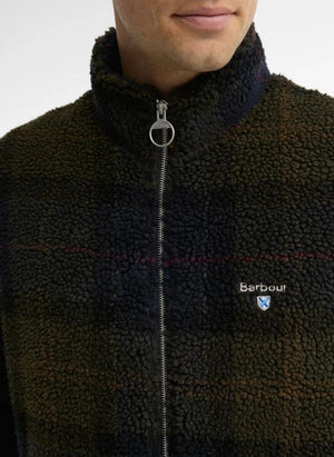 Barbour - Kareli Fermuarlı Polar Ceket | Haki