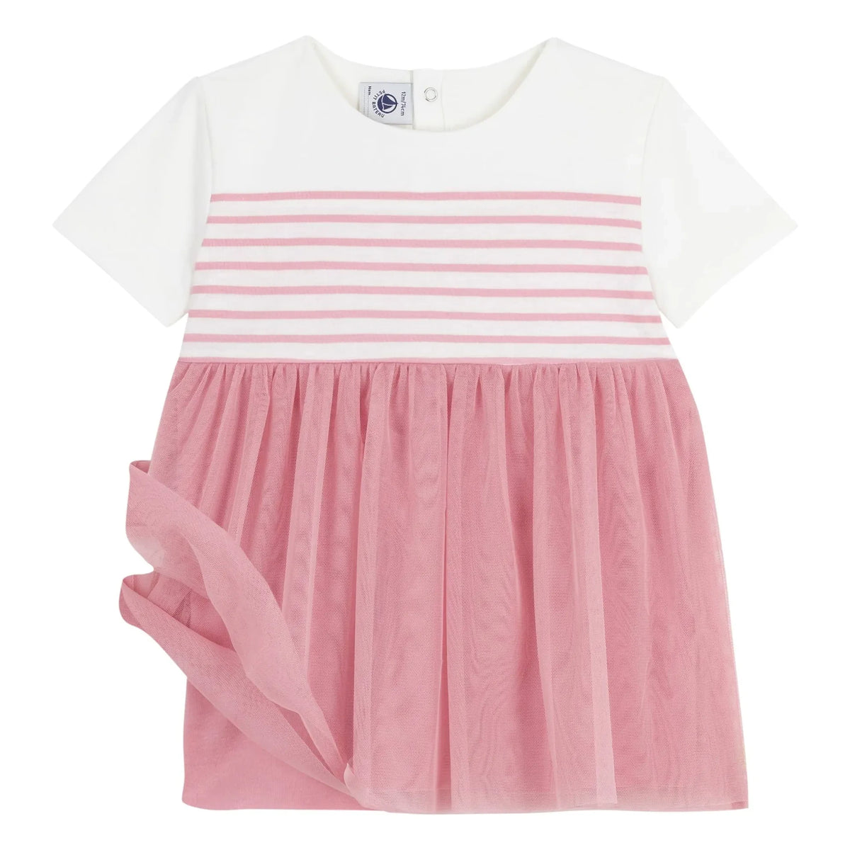 Petit Bateau - Barlotta ऑर्गेनिक कॉटन ड्रेस | गुलाबी