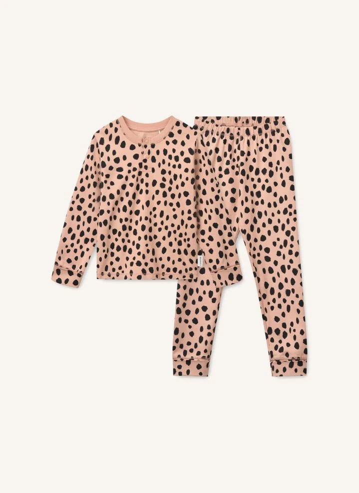 Liewood - Wilhelm Leopard Organik Pamuklu Pijama | Pembe