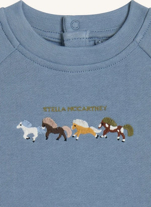 Stella McCartney Kids - घोड़े वाली स्वेटशर्ट | नीला