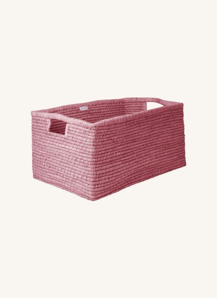 Rice - Pembe Rafia Saklama Sepeti