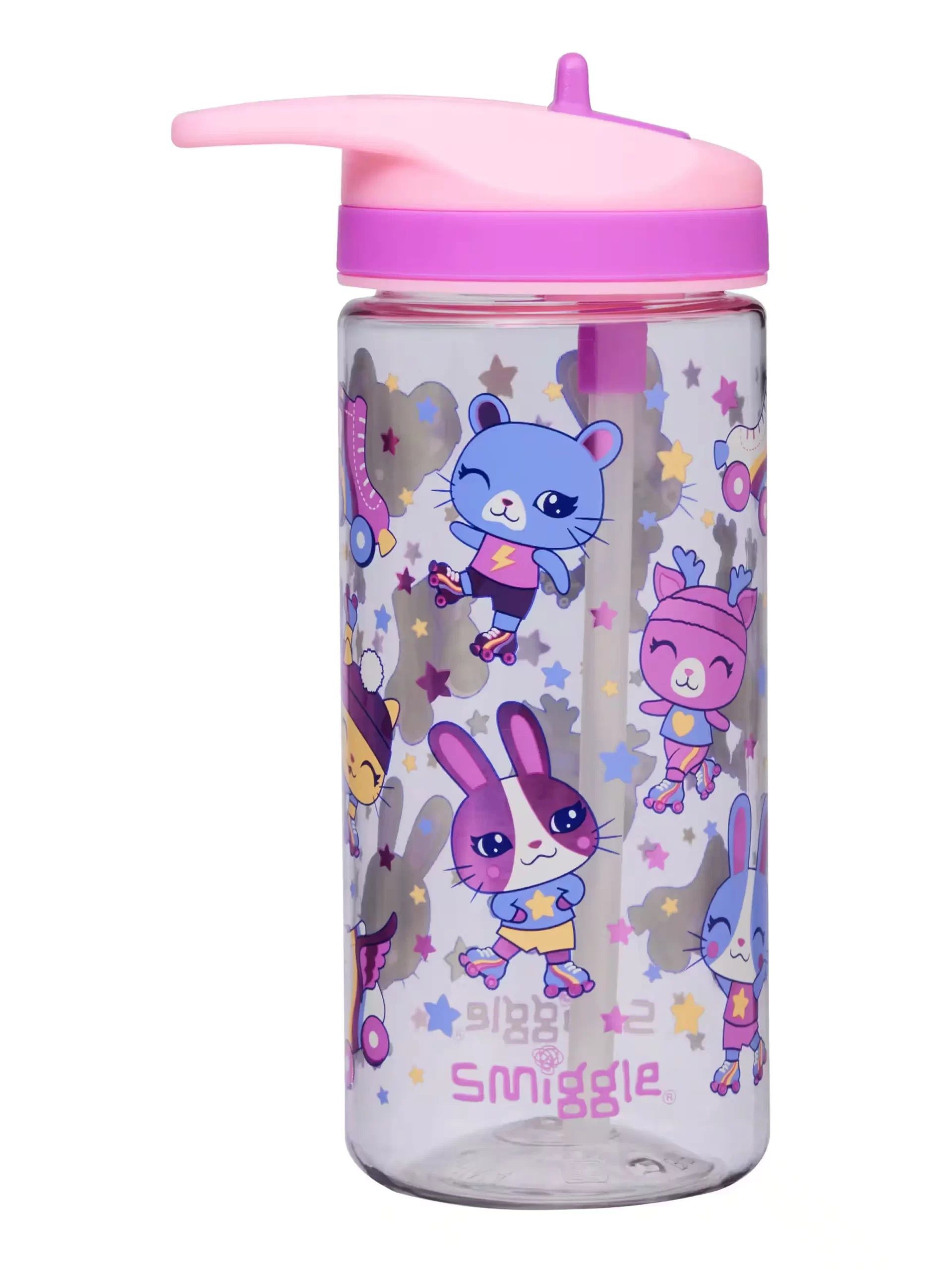 Smiggle - Movin 440 ML BPA'Sız Pipetli Suluk-Dinossi