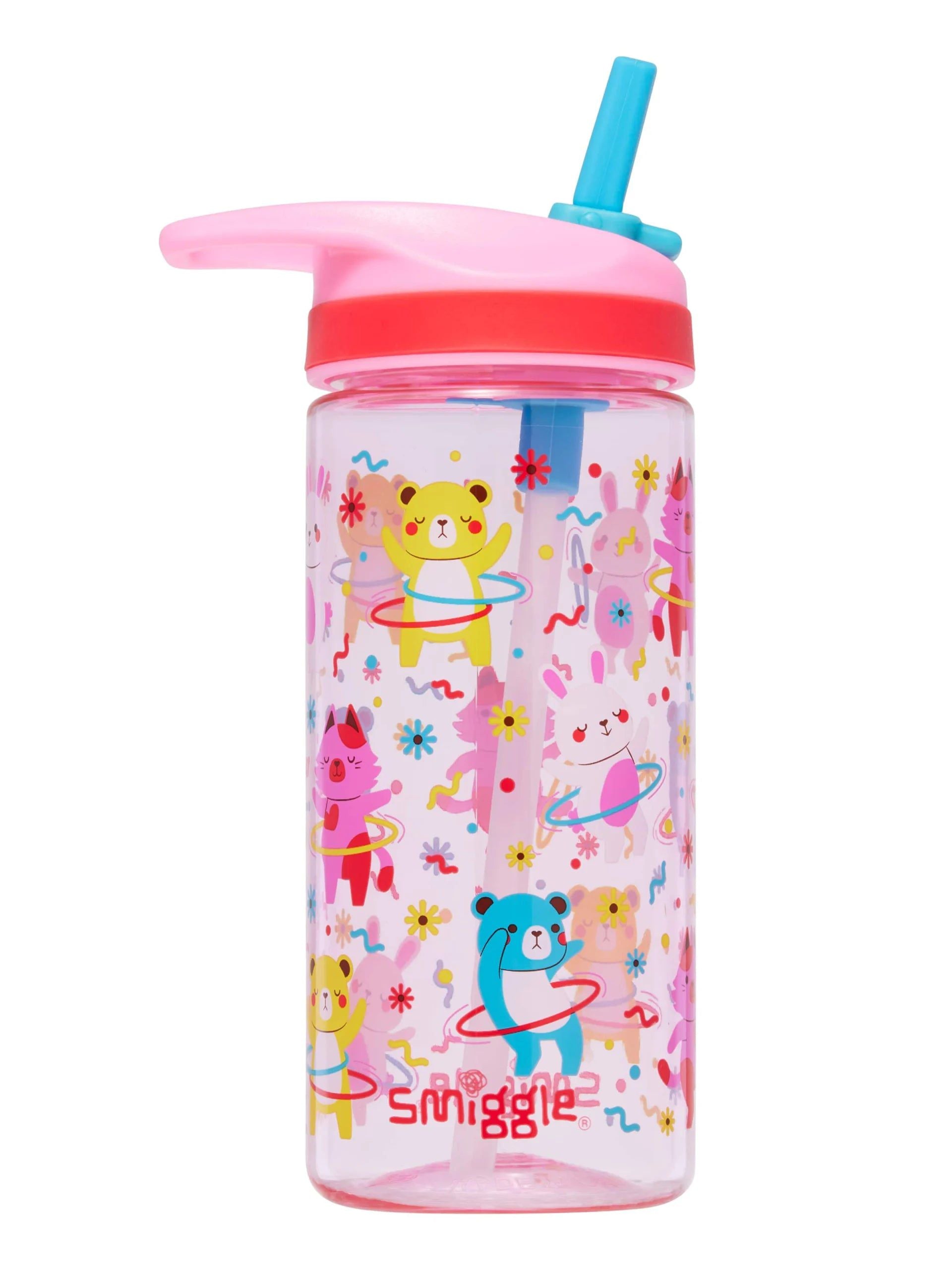 Smiggle - Lets Play 440 ML BPA'Sız Pipetli Suluk-Dinossi