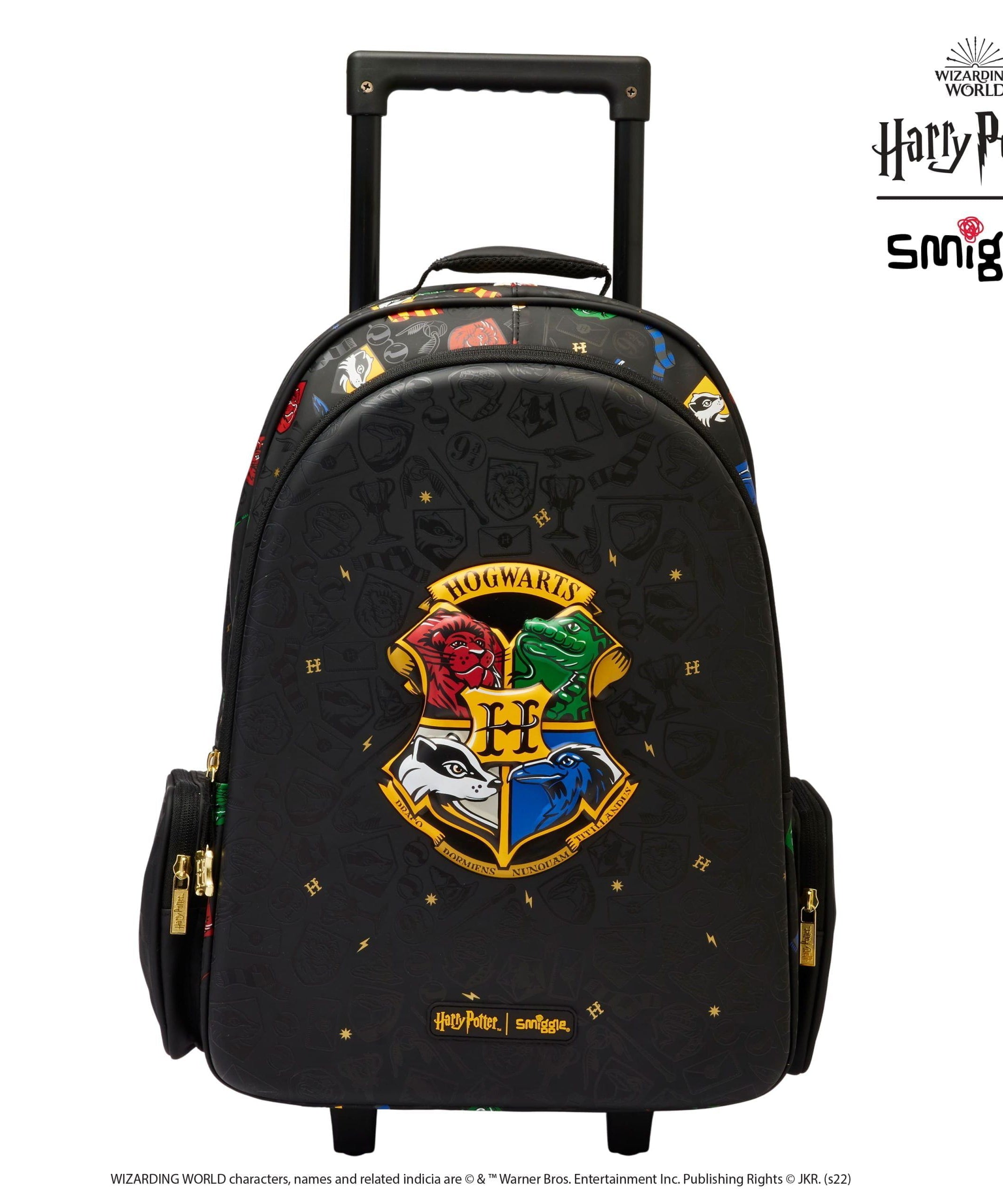 Smiggle - Harry Potter Işıklı Tekerlekli Çekçekli Sırt Çantası-Dinossi