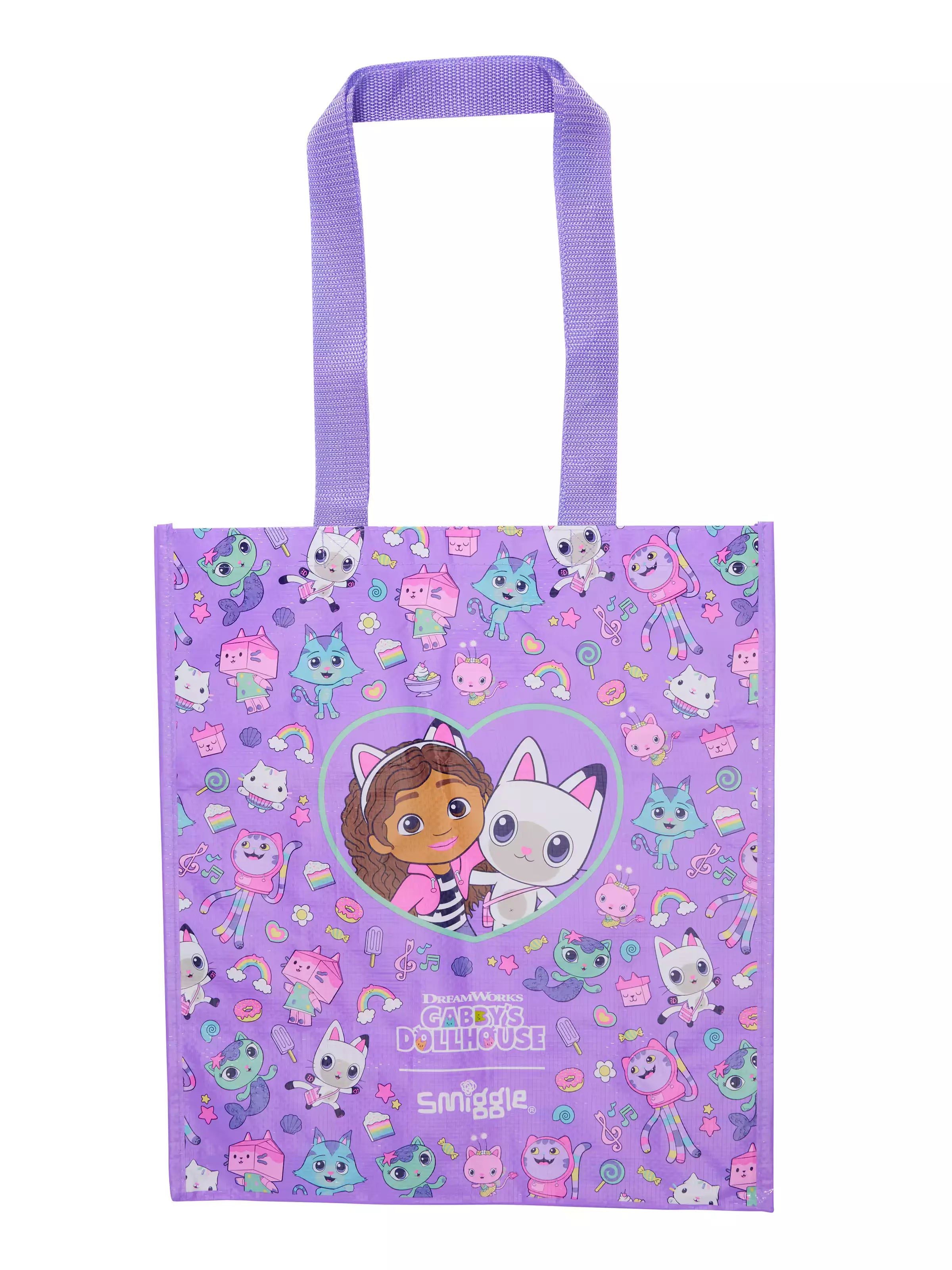 Smiggle - Gabbys Dollhouse Orta Boy Yeniden Kullanabilir El Çantası-Dinossi