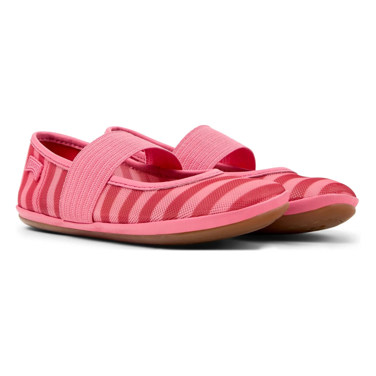 Camper - çizgili sağ balerin ayakkabıları | pembe