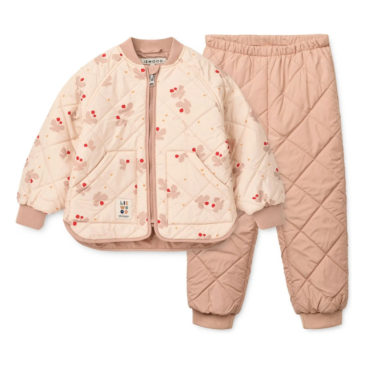 Liewood - Zella Kelebekli Geri Dönüştürülmüş Elyaf Termal Set | फिका गुलाबी (Pale Pink)