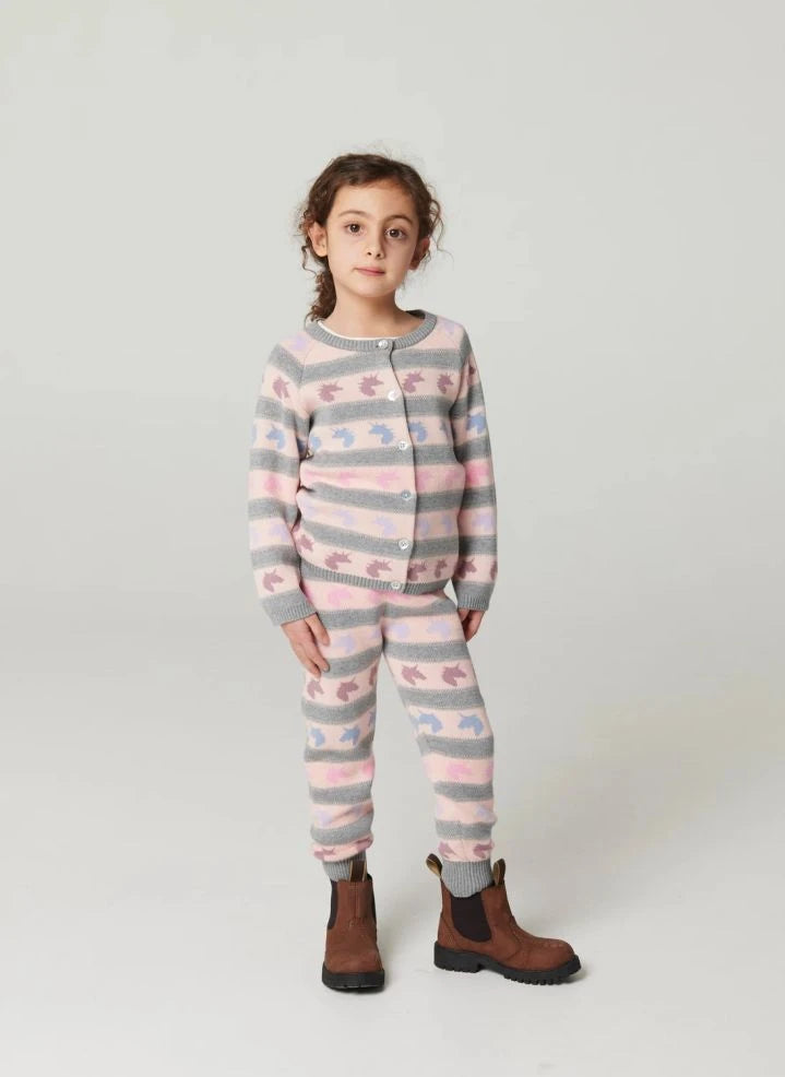 कोपेनहेगन कलर्स - ऑर्गेनिक कॉटन यूनिकॉर्न जॉगर पैंट | ग्रे