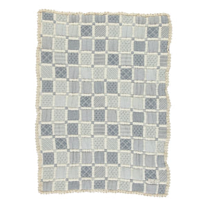 बेबे ऑर्गेनिक - माई ऑर्गेनिक कॉटन पैचवर्क ब्लैंकेट | नीला