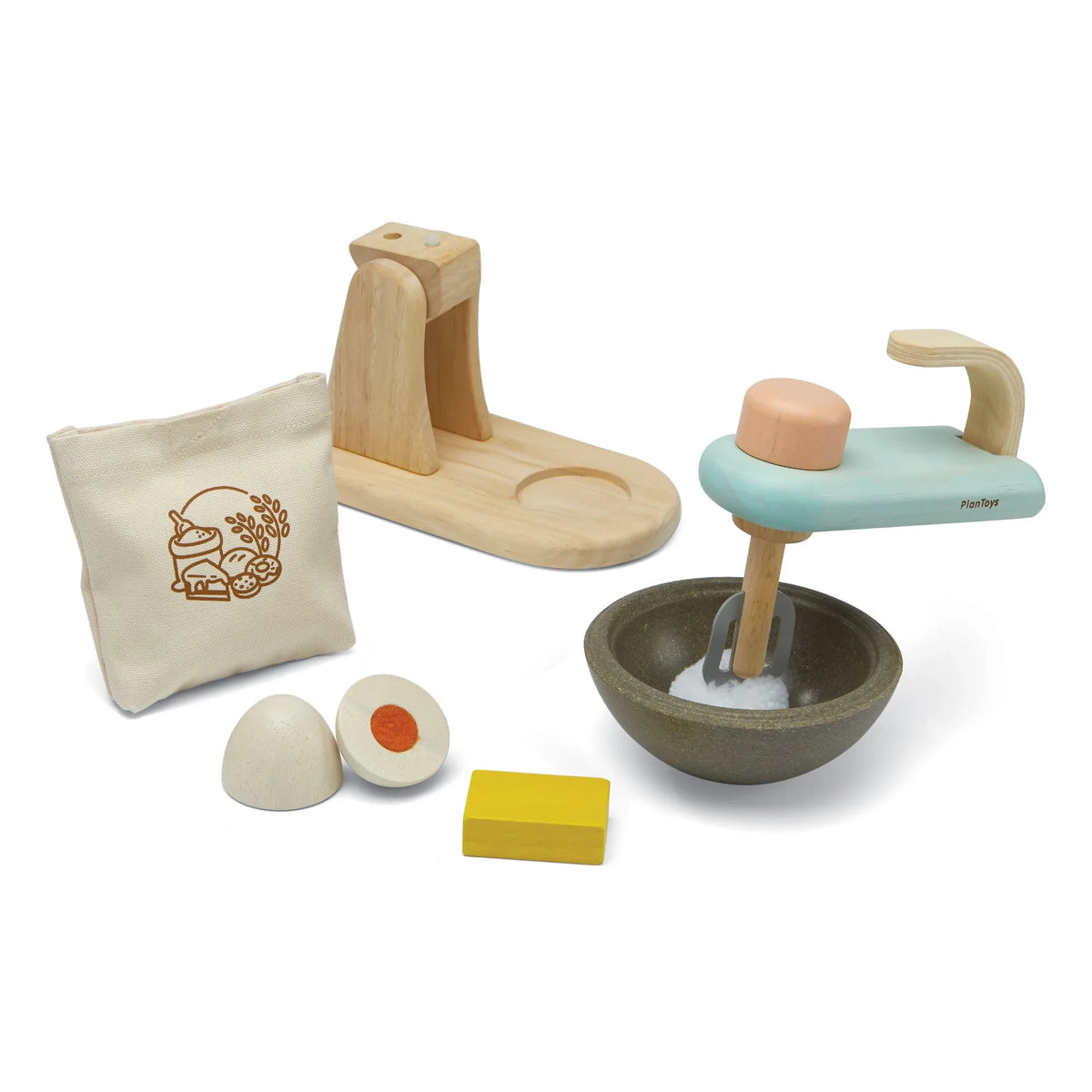 Plan Toys - नेचुरल रबर वुडन किचन रोबोट टॉय | Natural
