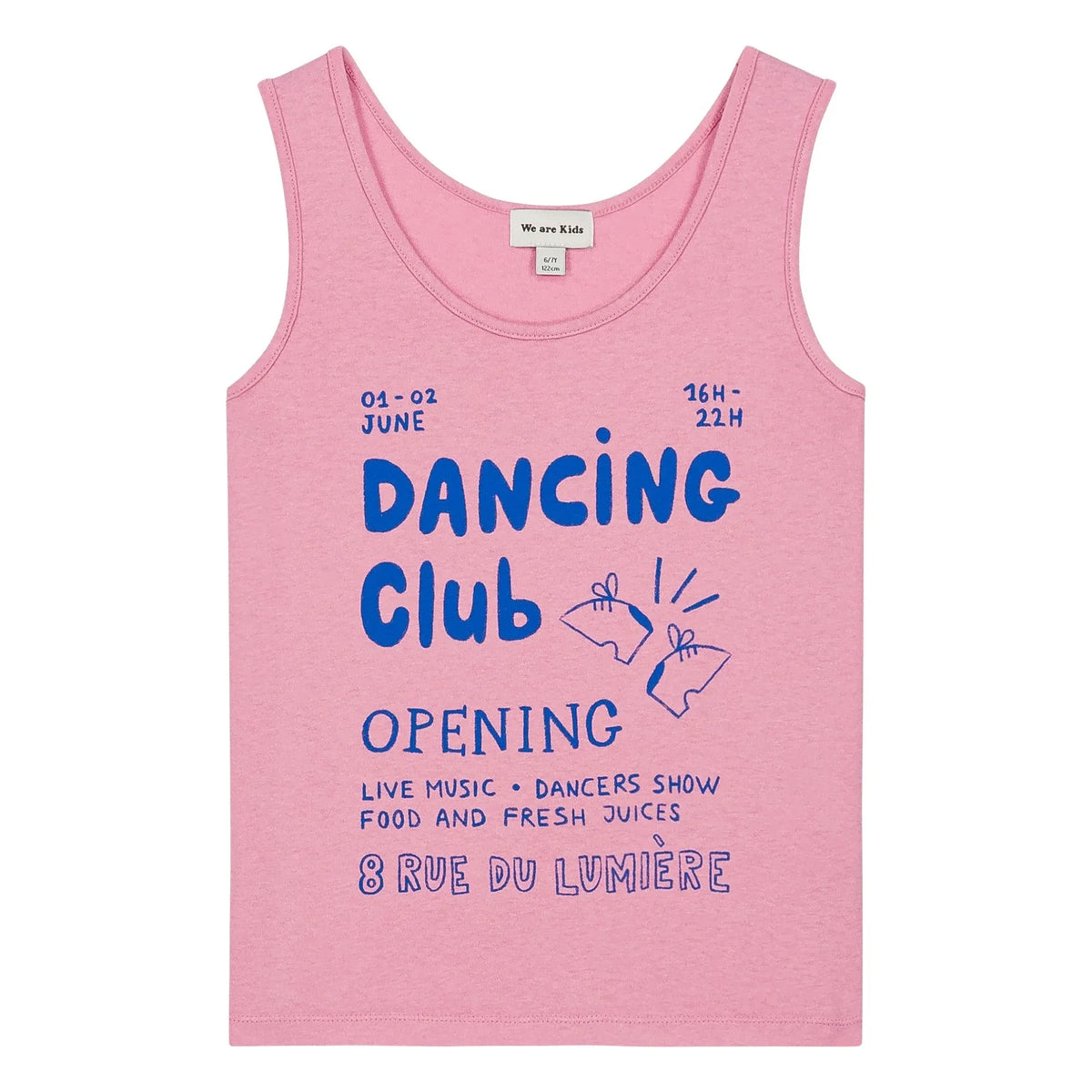 We Are Kids - Marcel Dancing Club स्ट्रैपी टॉप ऑर्गेनिक कॉटन | गुलाबी