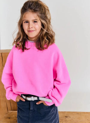 AO76 - Violetta geri dönüştürülmüş pamuklu sweatshirt | Floresan pembe