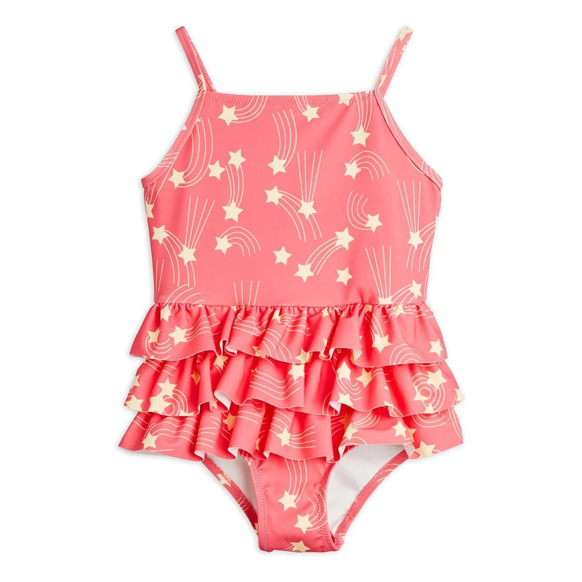Mini Rodini - Flying Stars रीसायकल फाइबर स्विमसूट | गुलाबी