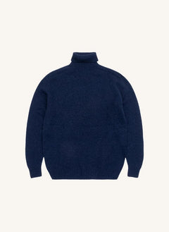 Origin Knitwear - सीमलेस वूल टर्टलनेक स्वेटर | नेवी ब्लू