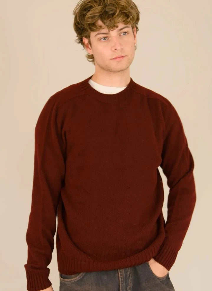 Origin Knitwear - Dikişsiz Yün Kazak | Bordo