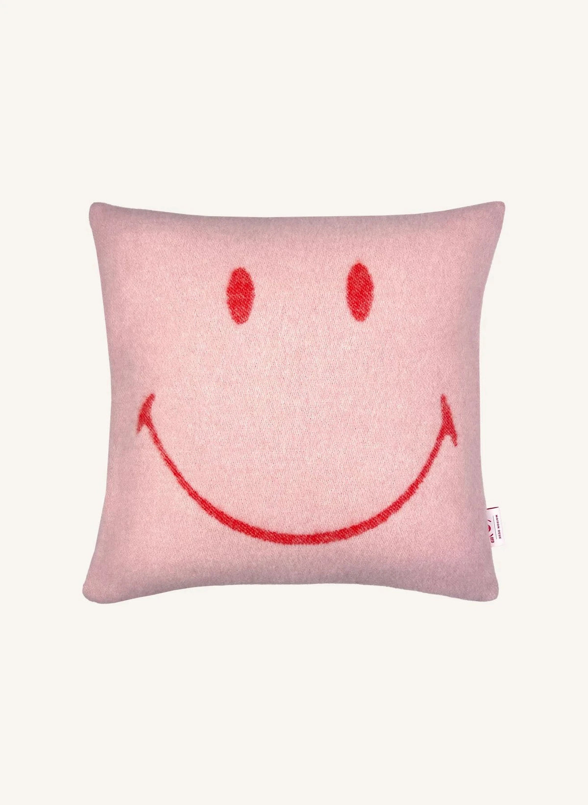 Maison Deux - Yün Kırlent Kılıfı - Maison Deux x Smiley | Soluk Pembe