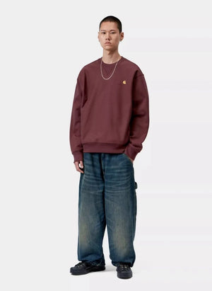 Carhartt WIP - अमेरिकन स्क्रिप्ट स्वेटशर्ट | बरगंडी