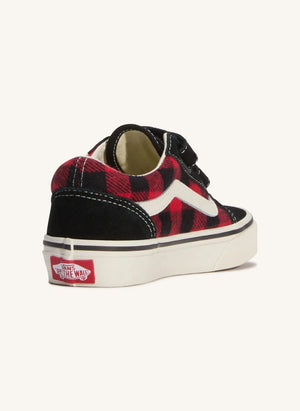 Vans - Scratch Sneakers Old Skool V Buffalo Plaid Kareli | Kırmızı