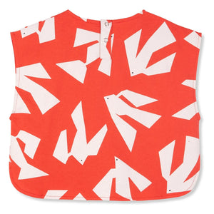 Wynken - ऑर्गेनिक कॉटन बर्ड पैटर्न टॉप | लाल