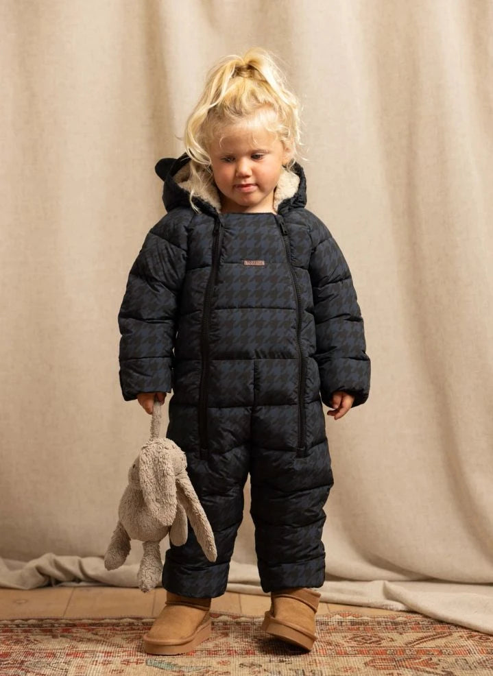 Töastie - Recycled Liflerden Yapılmış Su Geçirmez Houndstooth Cloud Ceket | Mavi