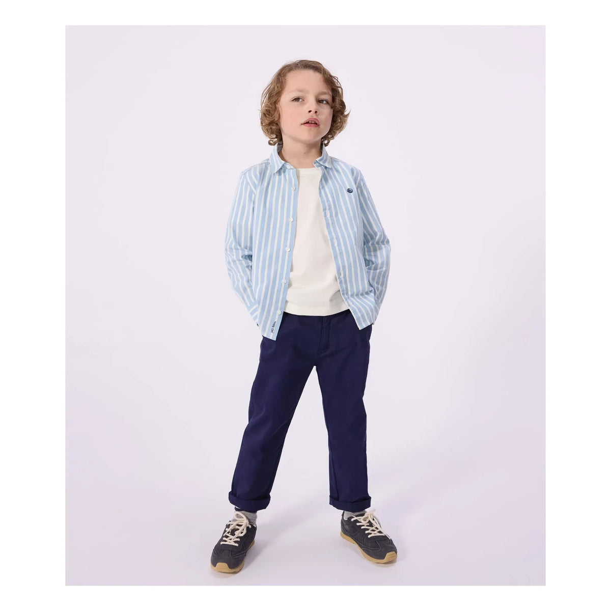 Petit Bateau - बेज चिनो गैबार्डिन पैंट