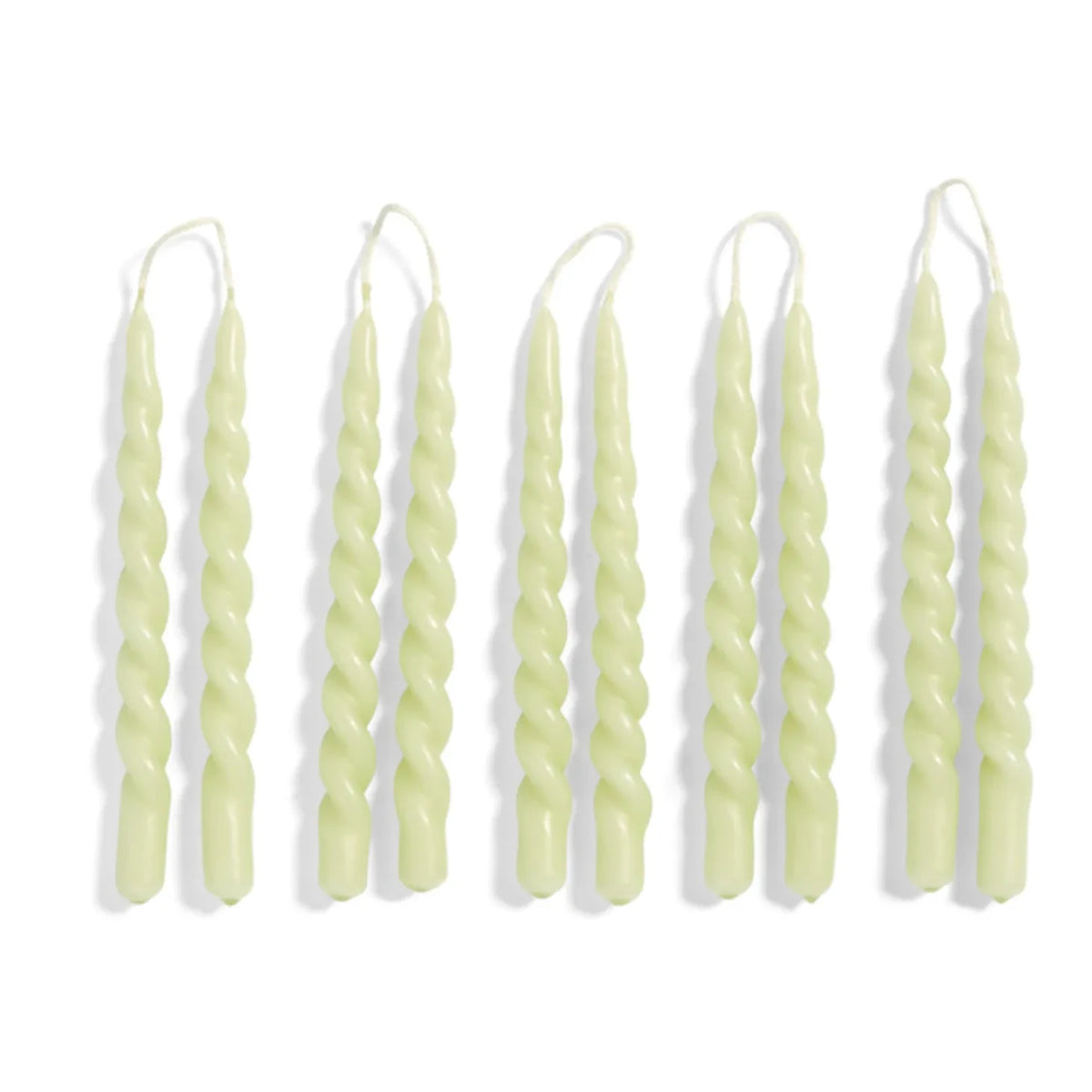 Hay - Swirl Mini Mumlar - 10'lu Set | Açık yeşil