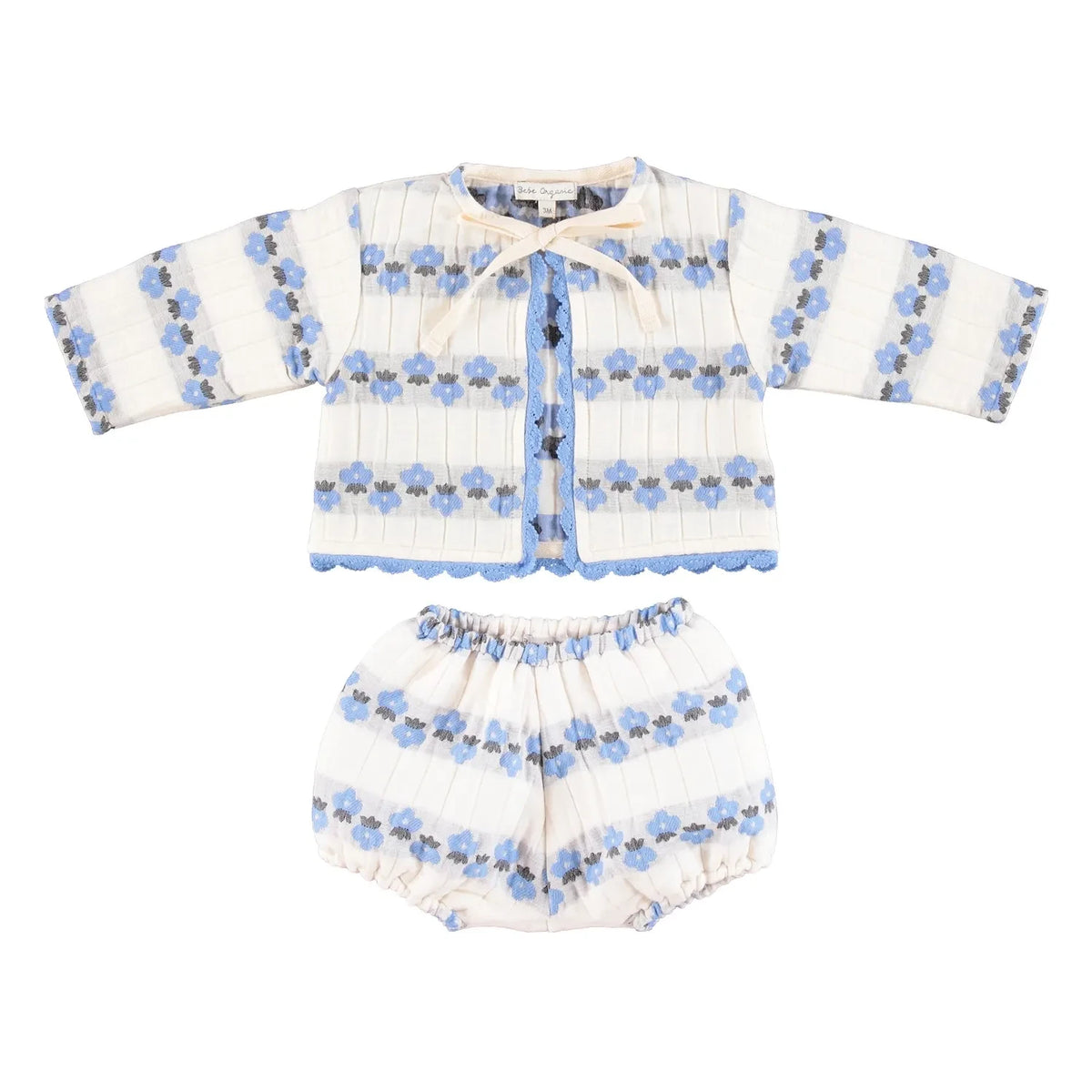 Bebe Organic - Scilla Floral Cardigan and Bloomer Set | Blue