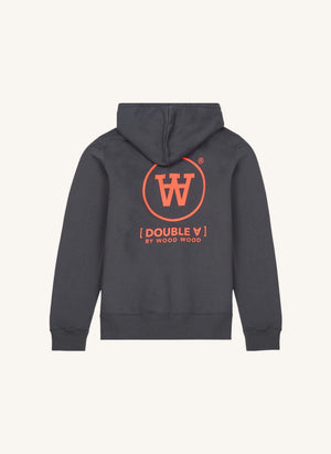 Wood Wood - Ian ऑर्गेनिक कॉटन लोगो हुडी - वयस्क संग्रह | गहरा स्लेटी