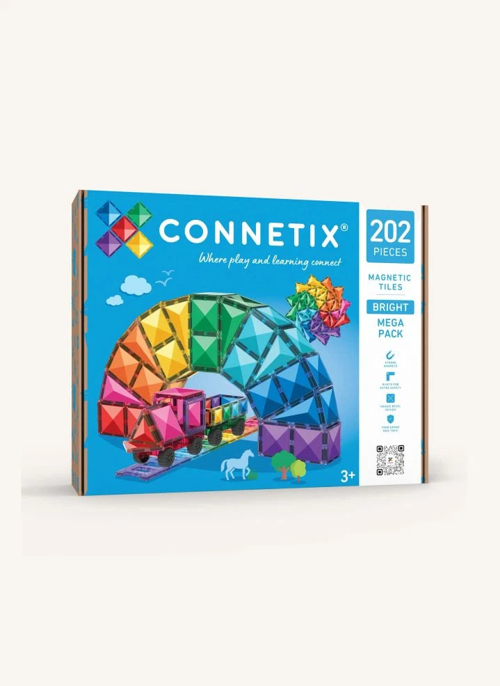Connetix - मेगा पैक - 202 पीस | इंद्रधनुष